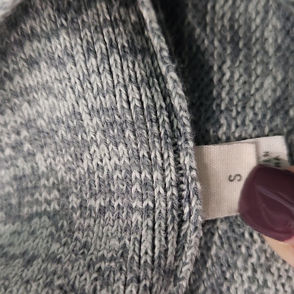 Anthro HWR Monogram Fringe Teal Green Cardigan Sweater - Flaw - Picture 4 of 9